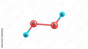 Hydrogen peroxide molecule rotating video