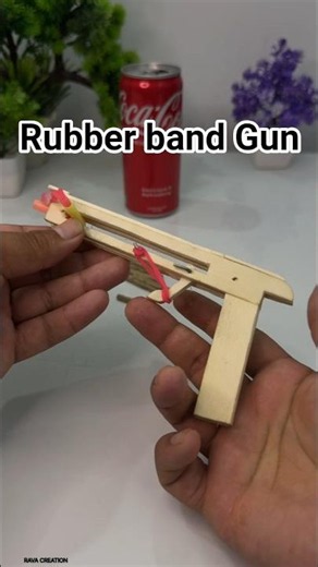 Diy Rubber band Gun #schoolproject​ #experimnent​ #dcmotor​ #sciencemodel​ #tech​ #motor​ #shorts​