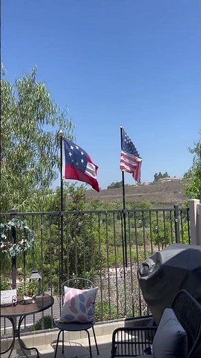 First national CSA flag and US flag flying together #history #flags #countryflag #civilwar #usa