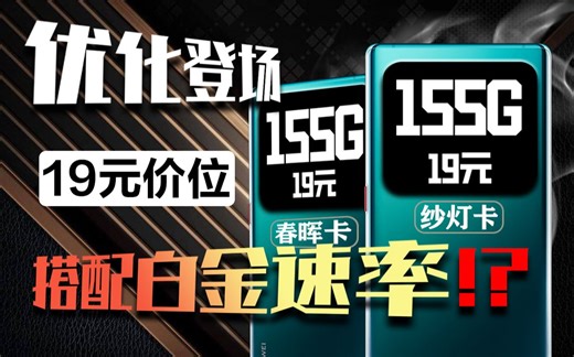 19元长期流量卡，白金速率 支持通话，春晖卡和纱灯卡同时降价登场！