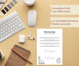 Personalized Name Tracing Worksheet, A4 Printable (digital Download) - Etsy