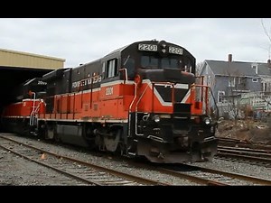 [HD] Providence & Worcester B23-7 #2201 in Valley Falls, RI 2/23/16