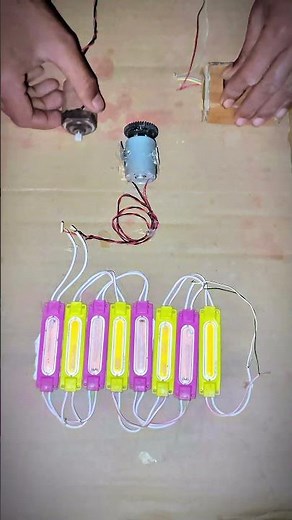 “Free Electricity Generator with DC Motor ⚡ Light Up LEDs Without Battery! 🤯”