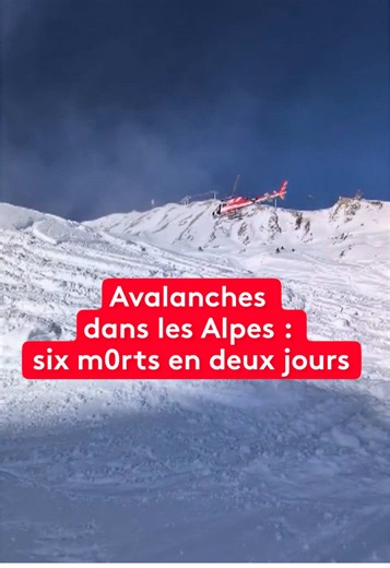 Une série d’avalanches a coûté la vie à six skieurs et fait plusieurs blessés en un week-end dans les Alpes, notamment à La Plagne, Courchevel, Val d’Isère et Arêches Beaufort. #jt20h #avalanche #sinformersurtiktok #alpes #montagne