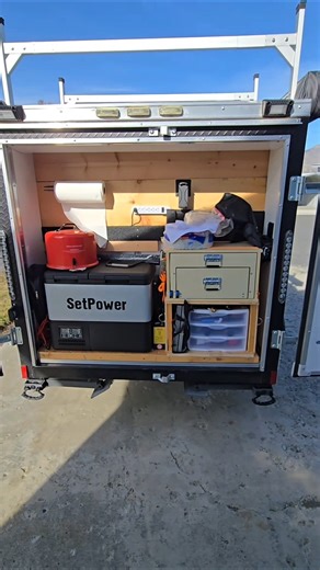 Getting the DIY cargo trailer camper ready for camping again. #diy #cargotrailer #teardroptrailer