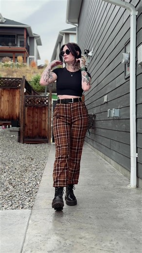 Fall Fashion with Plaid Pants and Dr. Martens