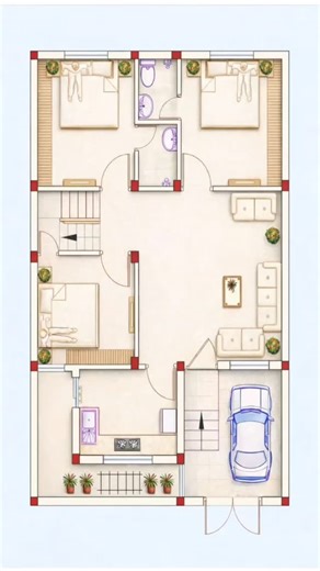 Pankaj Pandit on Instagram: "Modern Indian 3BHK house plan 🏡 Aapko kaunsa room pasand aaya? #25x40house #3bhkhouse #houseplan #modernhome #dreamhouse floorplan viralreels"