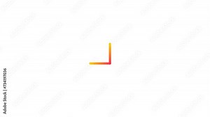 Footage motion icon symbol arrow down right gradient orange yellow, auto looping transparent with 4k resolution, ready to use for your visual needs