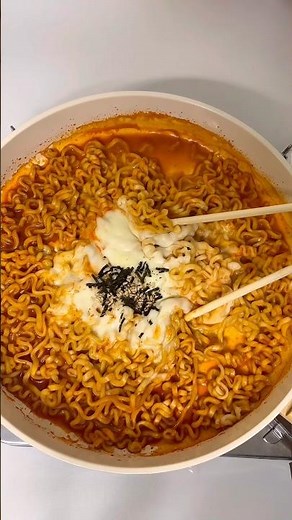 How to make Korean buldak ramen less spicy #asmr #noodles #recipe