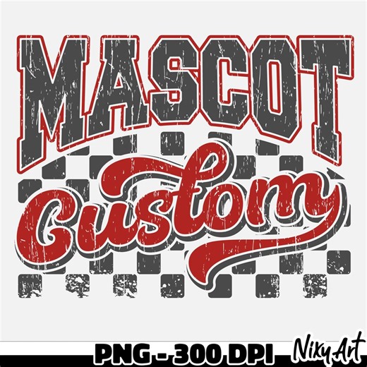 Custom School Spirit Png, Custom Team Mascot, College Varcity Text, Checkered, Distressed, Sports Mascot Png Sublimation Design - Etsy