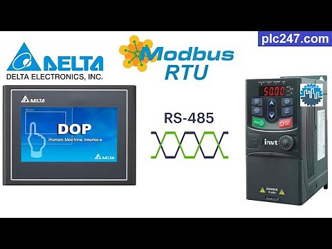 Delta HMI "Modbus RTU" INVT GD20 Inverter Tutorial