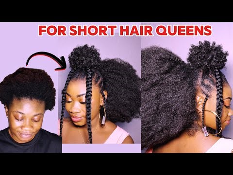 Afro Hairstyle for Short Hair Queens👑 | Step-by-Step #afro #ponytail #diy #viral