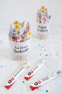 Duplo Banderole „blumenstrauß“- Vorlage Zum Ausdrucken | Danke | Blumen | Download | Druckvorlage | Dankeschön | Kleinigkeit | Mitbringsel - Etsy