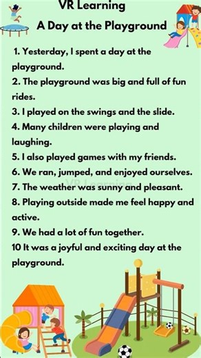 A Day of the Playground || 10 Lines Essay || #essay