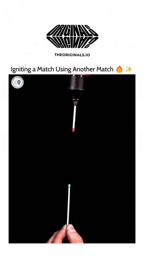 Made_to_Explain on Instagram: "the process of igniting a match by frictionally striking its head against the head of a second, stationary match, often shown in extreme slow motion. Normal match heads contain two key ingredients: a fuel (like sulfur) and an oxidizing agent (like potassium chlorate). The red striking surface on a matchbox, however, contains red phosphorus. In this "match-on-match" method, the friction generated by rubbing the two match heads together provides the necessary activat
