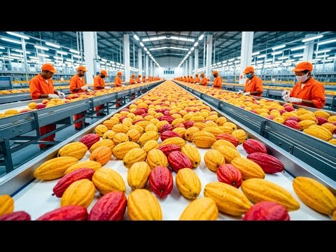 Inside the Massive Chocolate Factory: From Bean to Bar Mass Production (Full Process)