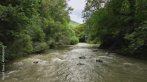 Irati River after summer storms. Aezkoa Valley. Navarrese Pyrenees