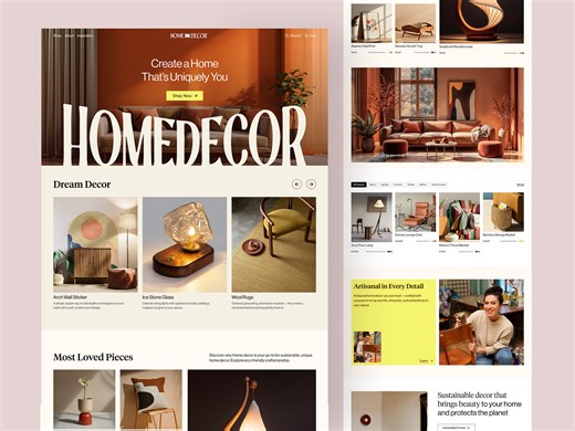 Home Decor E-commerce Website Design & Online Store UI