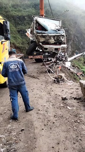 Truck Accident Recovery on Muddy Road