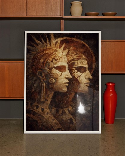 Ancient Mayan Style Celestial Warriors Poster - Etsy Canada