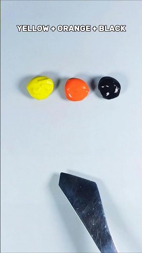 Yellow + Orange + Black = What color ? #colormixing