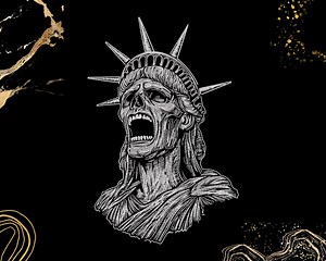 Zombie Statue of Liberty Embroidery | Horror Gothic Design | Halloween Decor or Dark Fashion | Digital Download File | Screaming Liberty - Etsy