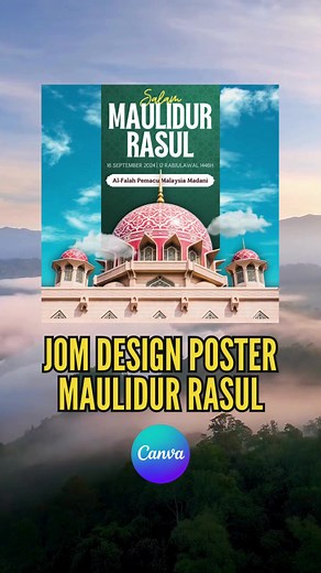 Poster Maulidur Rasul Design with Canva