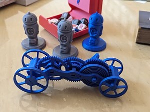 3D printed wind up car assembly
