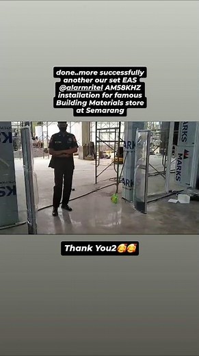 MITRA 10 outlet at Semarang with our set EAS Alarm Security system AM58KHZ #EAS#alarm#installation