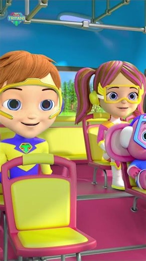 Wheels On The Bus Go Round And Round #trending #shorts #ytshorts #popular#preschool