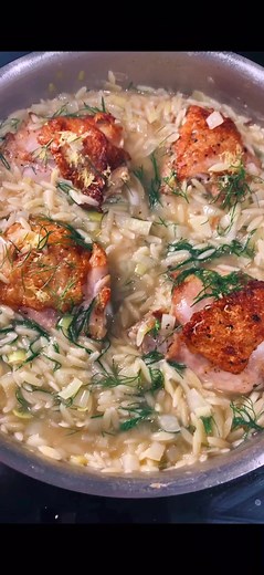 One Pan Chicken Thigh Orzo Recipe | Bon Appetit