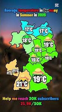 Average temperature in Germany in Summer + Winter in 2025 #map #geoportal #europe #mapguide #mapping