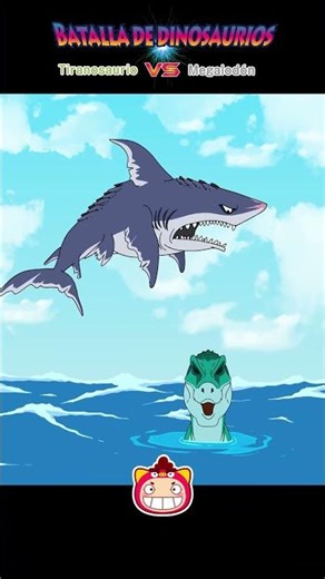 Megalodon vs Tyrannosaurus #dinosaurs #dinosaurbattle #redmon #kids
