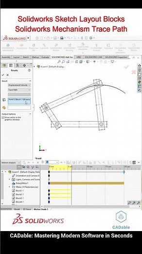 Solidworks Sketch Layout Blocks - Solidworks Mechanism Trace Path #solidworkslayoutblock #CADable