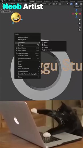 Noob VS Pro Making A Text Follow Curve Path In Blender! #3d #3dartist #Blender #NoobVsPro #jaggustudio | Jaggu Studio