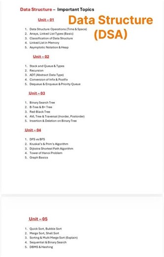 Data Structure (DSA) #rgpv important topics # BTech 2nd year