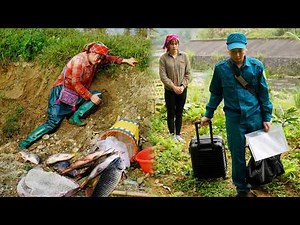 17-year-old single mother catches giant fish in the deep forest. Goodbye to the kind police officer