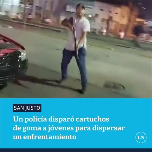 Un policía disparó cartuchos de goma a jóvenes para dispersar un enfrentamiento