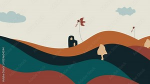 minimalist landscape backgrounds featuring desert scenery, rolling hills, cactus silhouettes, and vibrant sunsets. Perfect for nature-themed designs, digital wallpapers, posters, and video backdrops