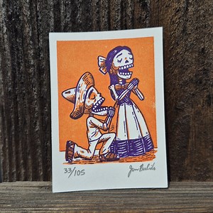Enamorados Limited Edition ACEO Gocco Screenprint - Etsy