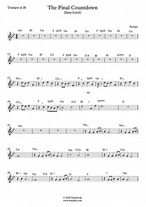 The Final Countdown (Easy Level) (Europe) - Trumpet Sheet Music