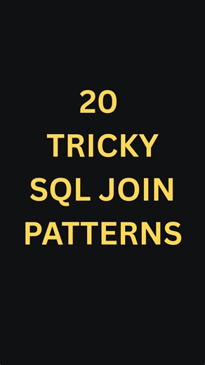 Code Crush | Data Analytics | SQL isn’t hard. Bad JOIN logic is. These 20 SQL JOIN patterns cover: ✔ Real SQL interview questions & traps ✔ Advanced business queries... | Instagram