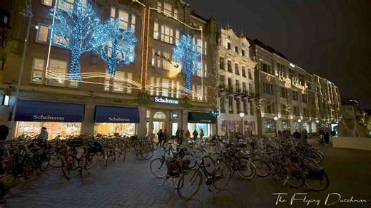 Amsterdam in December – A Beautiful Christmas Evening Walk (4K)