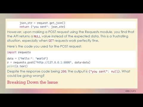 How to Fix NULL Response in Your Flask-RESTful API When Posting with Requests