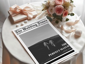 Newspaper Template Wedding Program DIY Newspaper Wedding Booklet Save the Date Newlywed Times Folded Newspaper Canva Marriage Itinerary - Etsy
