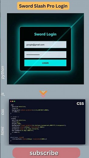 ⚔️ Sword Slash Login UI 🔥 Insane Anime Effect | HTML CSS JS 💻 #WebDesign #Frontend #Coding #AnimeUI