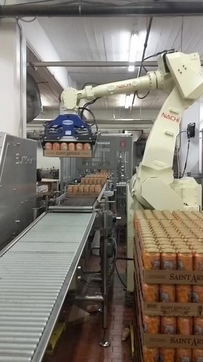 Nachi Robotics #palletizing software considerably reduces programming time and complexity by creating palletizing patterns from simple input data. Program a start point, as well as part layout dimensions and the palletizing software will automatically generate a robot program. Using the NRS palletizing software, minimal robot programming is needed to create a palletizing routine that will pick or place hundreds of parts. Learn more by contacting us at www.nachirobotics.com #nachirobotics #roboti