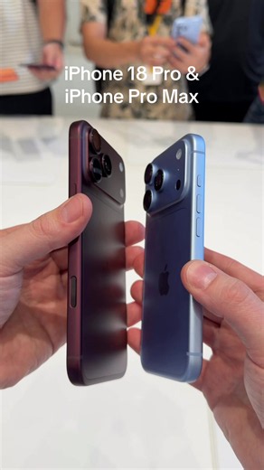 First look at the brand new iPhone 18 Pro and iPhone 18 Pro Max! 🤩 Cannot wait to shoot with the new variable aperture! Which of these two colours is your favourite? Glacier or Burgundy? I love the Glacier 🤩🧊🩵 They also come in Silver and a new Black too! #iphone #iphone18pro #iphone18promax #appleevent