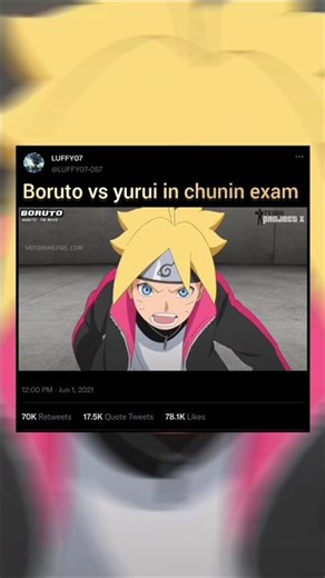 Yurui vs Boruto in chunin exam 💀#anime #naruto #shorts