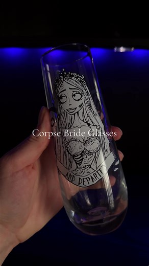 I love Corpse Bride💙 #corpsebride #gothic #champagneglasses #cups #horror